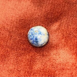 Handmade German Late 1800 Bennington Clay Marble With Salt Glaze